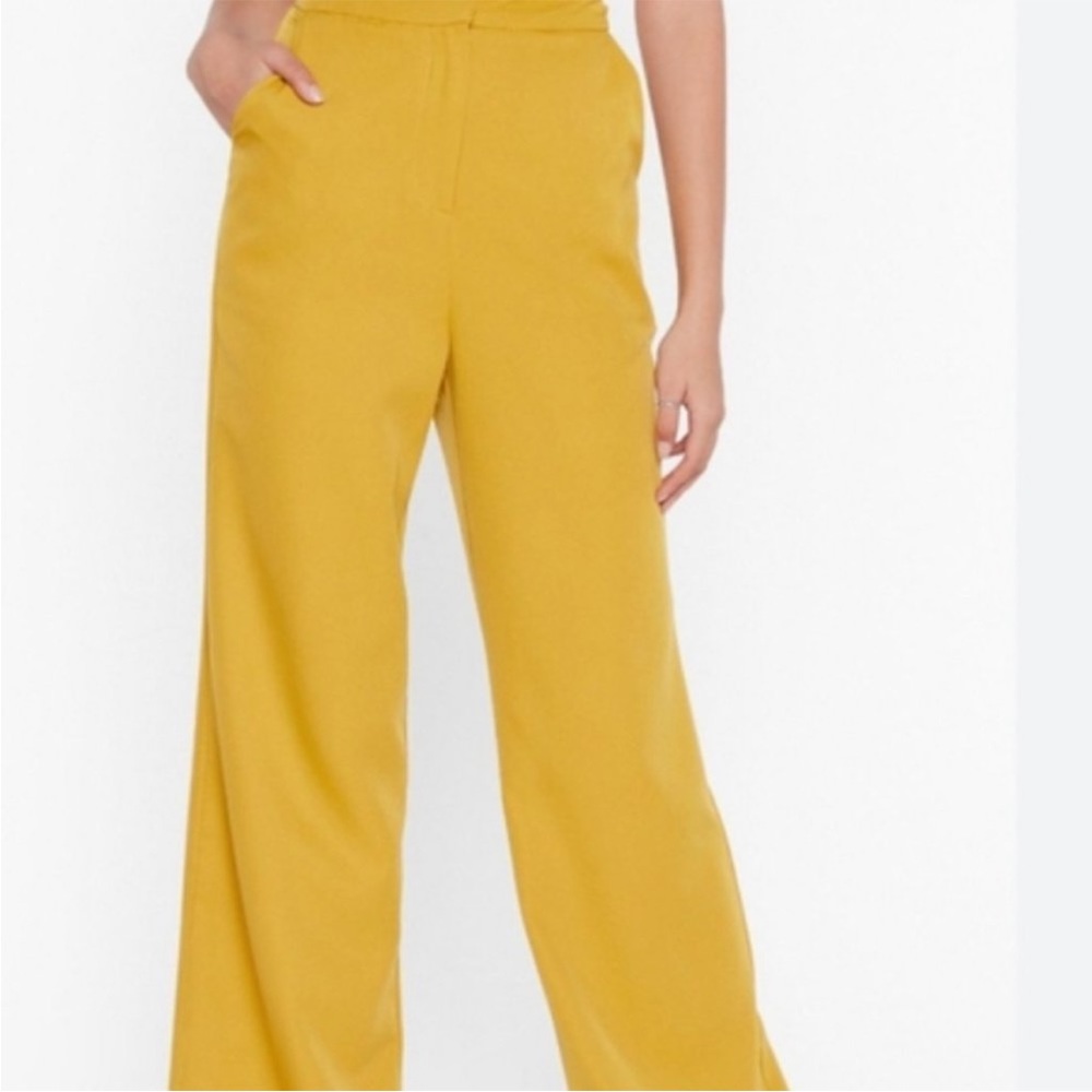 NWT Nasty gal suits you wide leg pants size 4 (usa) mustard color